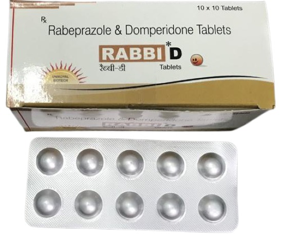 Rabbi-D Tablet, Rabeprazole 20mg, Domperidone 10mg, Price, Uses, Side Effects – Drugcarts